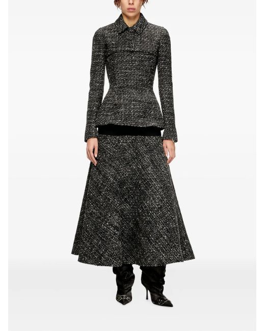 DIESEL Black G-Anne Tweed-Texture Cropped Jacket