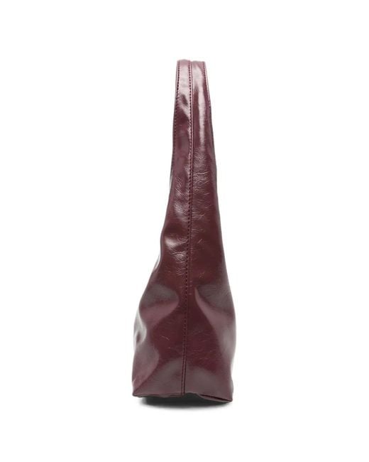 A.P.C. Purple Logo-Print Patent-Finish Tote Bag