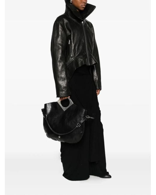 Bally Black Anni Moon Circular-handle Leather Tote Bag