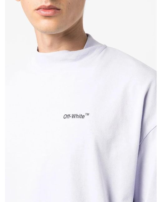 Off-White c/o Virgil Abloh White Arrows Mock-Neck Cotton T-Shirt for men