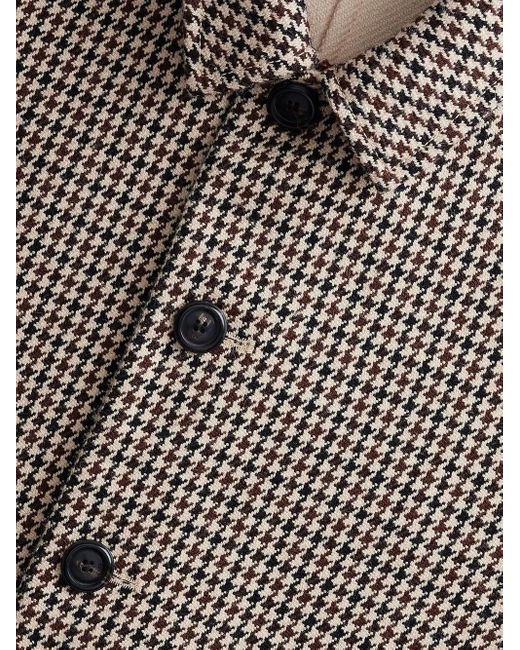 AMI Brown Houndstooth Pattern Single-breasted Jacket - Men's - Polyamide/virgin Wool for men