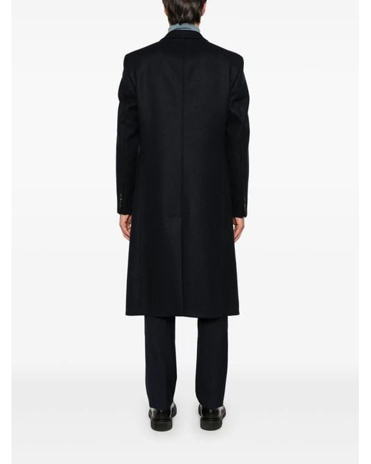 Emporio Armani Black Double-Breasted Coat for men