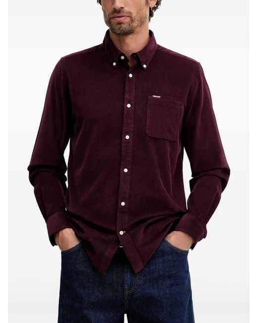 Barbour Red Buttoned Corduroy Shirt for men