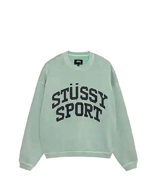Stussy Green Crew-Neck Sweatshirt for men
