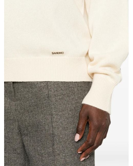 Pull À Col V Sandro en coloris White