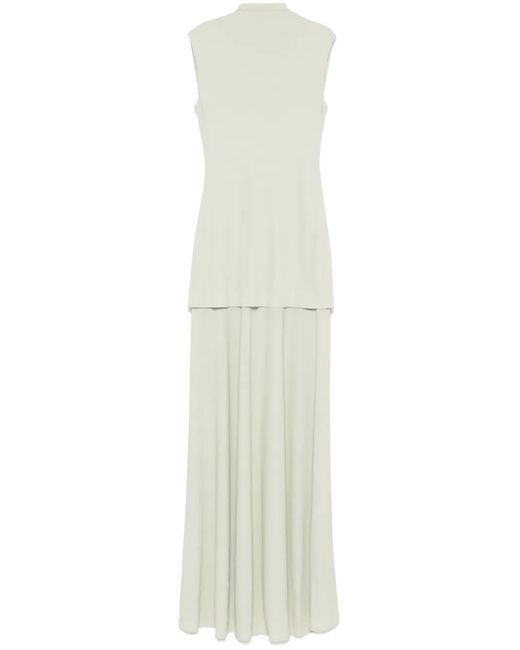Jil Sander White Maxikleid Im Layering-Look