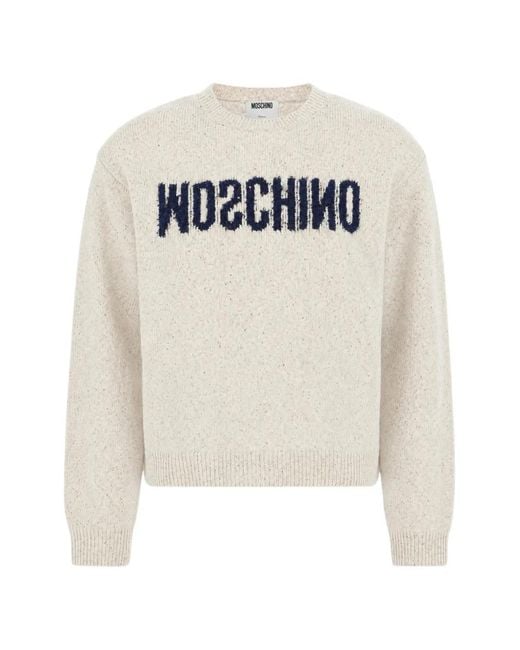 Moschino White Logo-Detail Sweater