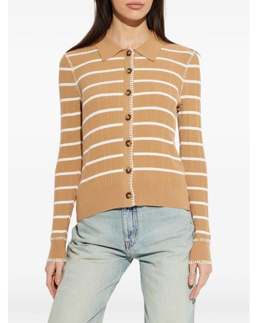 Rag & Bone White Cardigan À Rayures