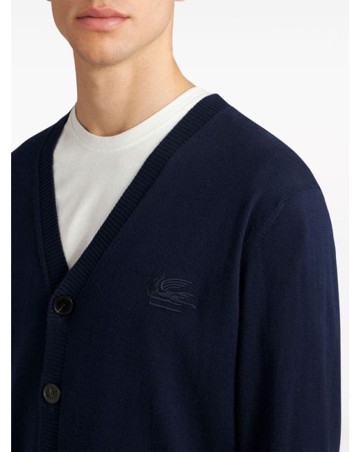 Etro Vest Met Borduurwerk En V-hals in het Blue voor heren