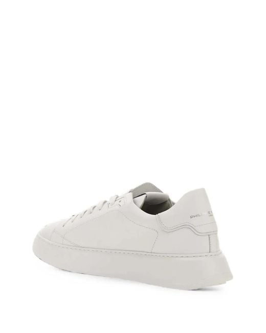 Philippe Model White Temple Low Leather Sneakers for men