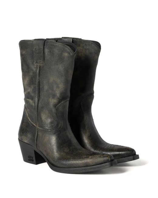 Miu Miu Black Leather Boots