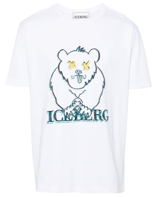 Iceberg T-Shirt mit grafischem Print in White für Herren