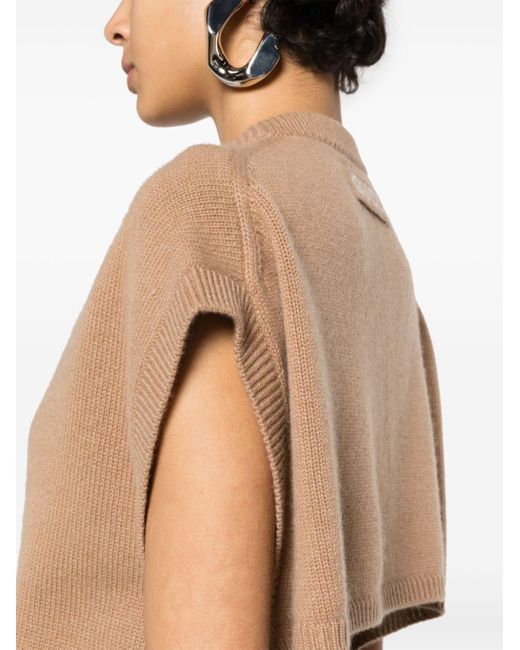 Gucci Brown Open-back Cashmere Top