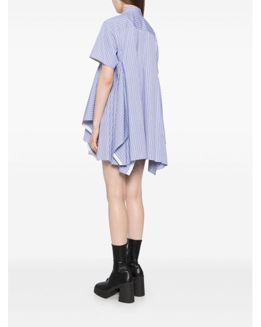 Sacai Blue Striped Shirt Dress