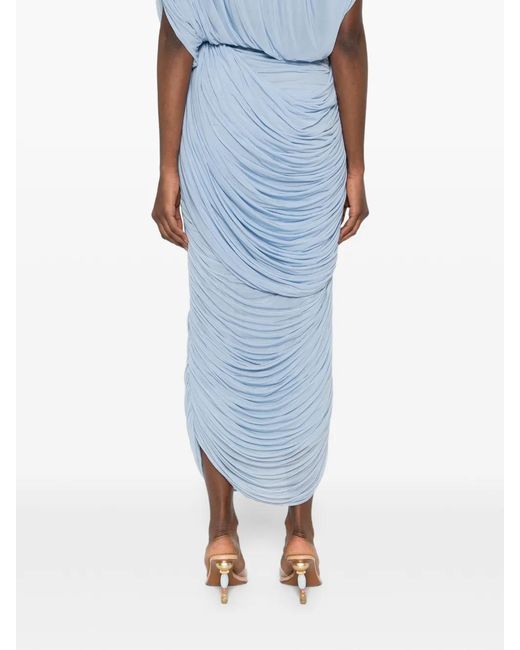 Magda Butrym Blue Draped Midi Skirt