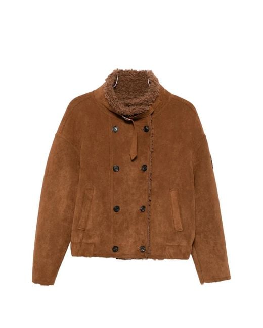 ERMANNO FIRENZE Brown Side-Pocket Double-Breasted Coat