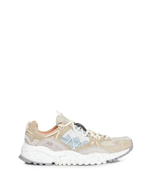 Flower Mountain White Yamabushi Lace-Up Sneakers for men