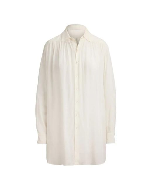 Ralph Lauren White Karmen Long-Sleeve Shirt