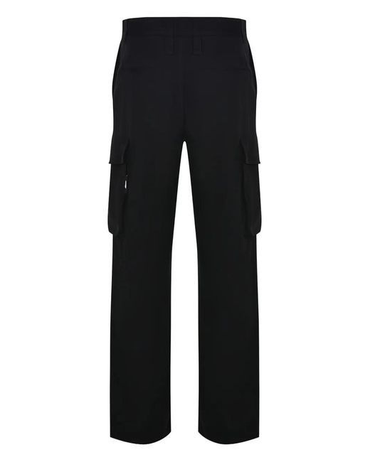 MSGM Black Cargo-Pocket Pants for men
