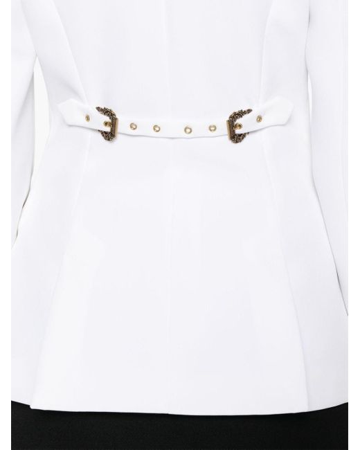 Versace White Fitted Single-breasted Blazer