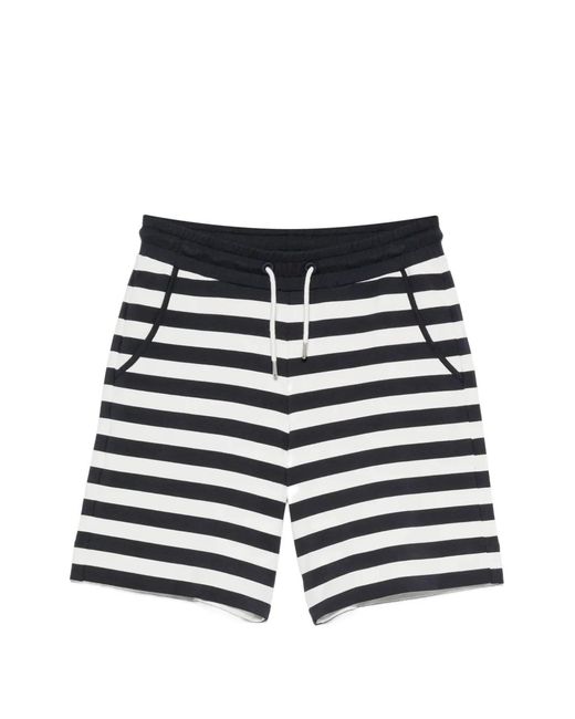 Margittes Black Striped-Pattern Shorts