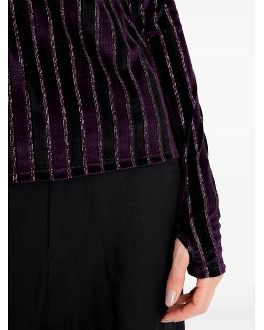 Amir Slama Black X Astrid Striped Top