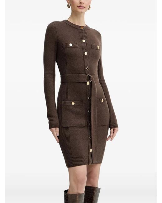 Guess Brown Belted Mini Dress
