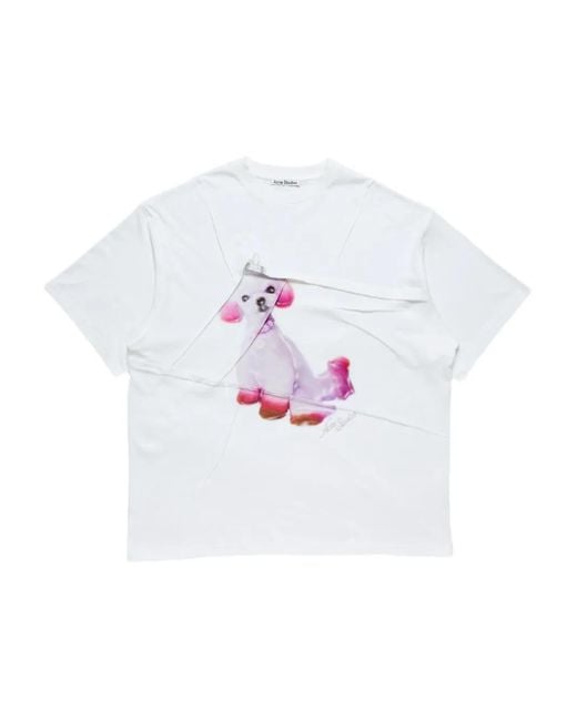 T-Shirt Con Stampa di Acne in White