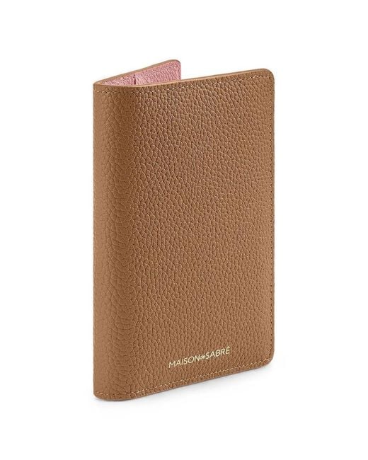 Maison De Sabre Brown Leather Passport Holder