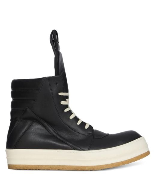 Zapatillas altas Geobasket acolchadas Rick Owens de hombre de color Black