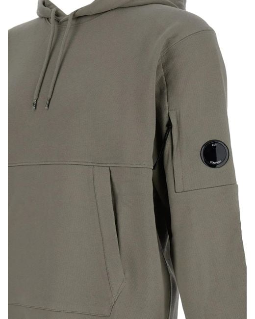 C P Company Gray Kangaroo-Pocket Hoodie for men