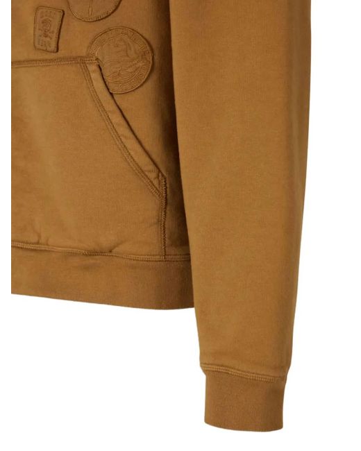 DSquared² Brown Logo-Patch Zip-Up Hoodie for men