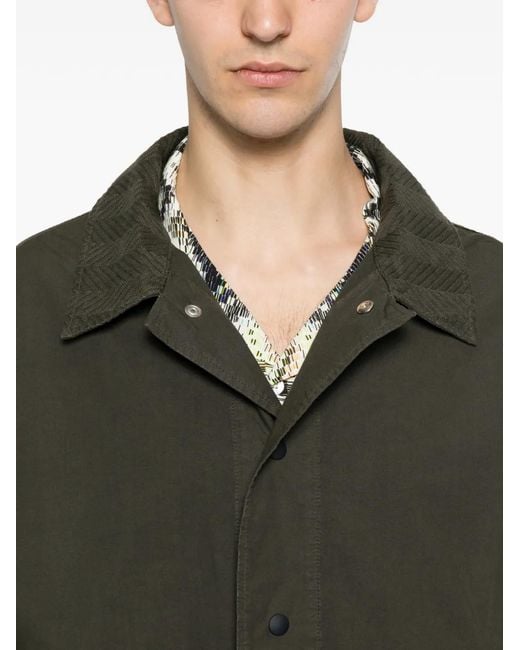 Missoni Green Chevron-Collar Overshirt for men