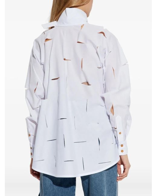 Vivienne Westwood White Cut-Out Roll-Neck Top