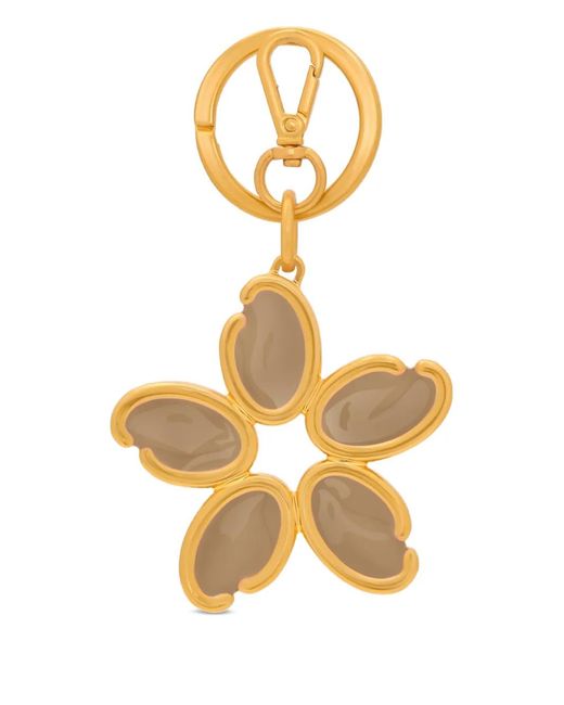 Oscar de la Renta Metallic O Flower Charm Keyring