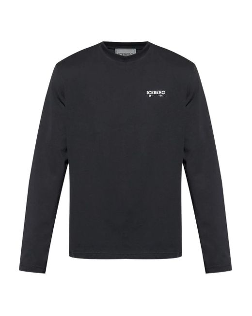 T-Shirt A Maniche Lunghe Con Logo di Iceberg in Blue da Uomo