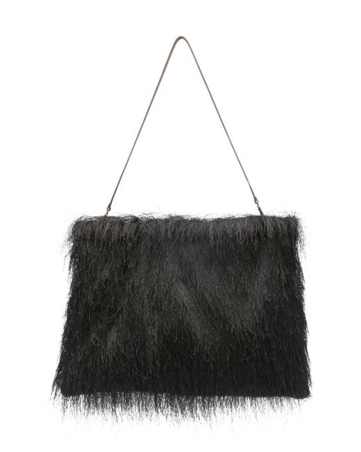 Alysi Black Fringed Shoulder Bag