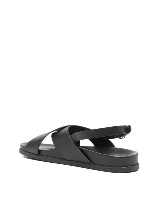 Ancient Greek Sandals Black Ikesia Criss-Cross-Strap Sandals