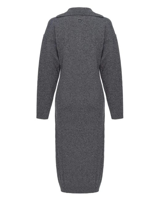 Pinko Gray Vellutato Midi Dress