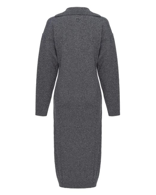 Pinko Gray Vellutato Midi Dress