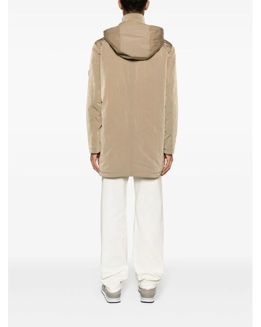 HUGO Natural Hooded Crinkled-Finish Raincoat for men