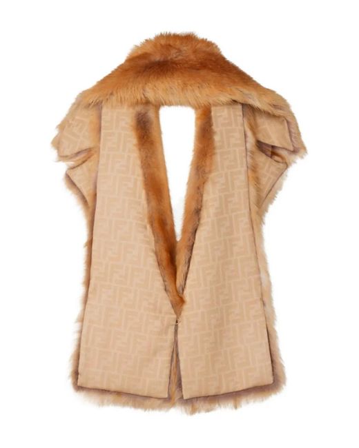 Fendi Brown Fur Scarf