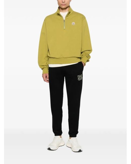 Moncler Black Logo-Patch Drawstring Track Pants for men