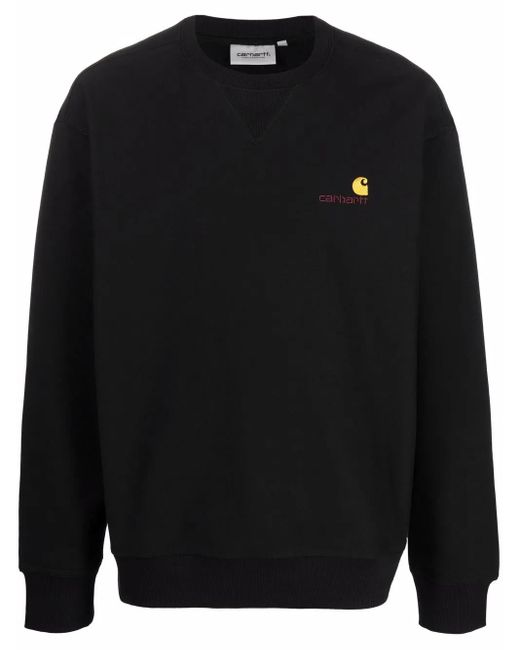 Carhartt Black American Script Cotton Sweatshirt for men