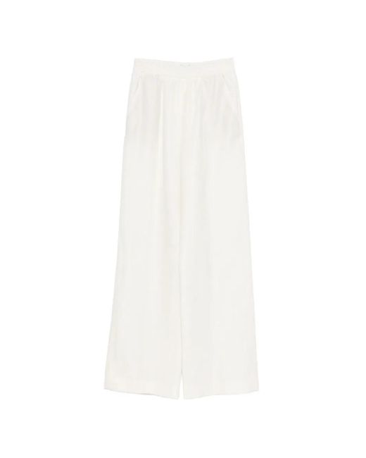 Eleventy White Elasticated-Waistband Trousers