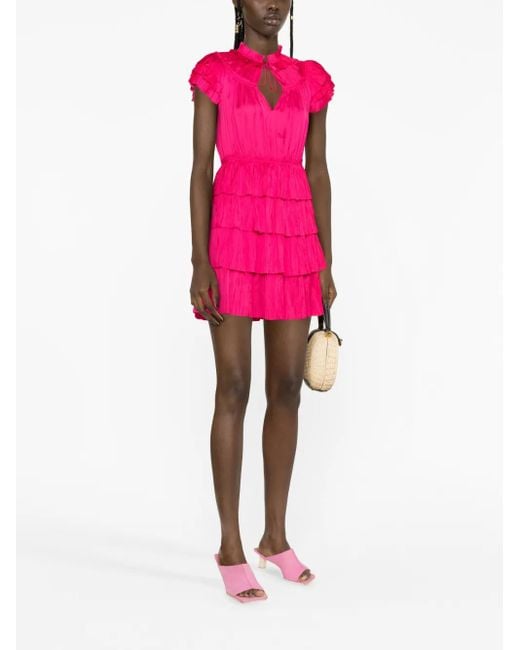 Ulla Johnson Pink Vesna Ruffled Minidress