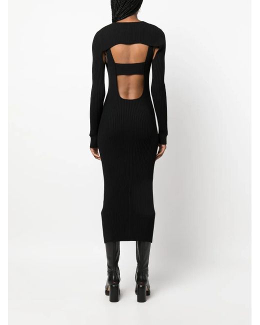 Wolford Black X Simkhai Contoured Ribbed-Knit Midi Dress
