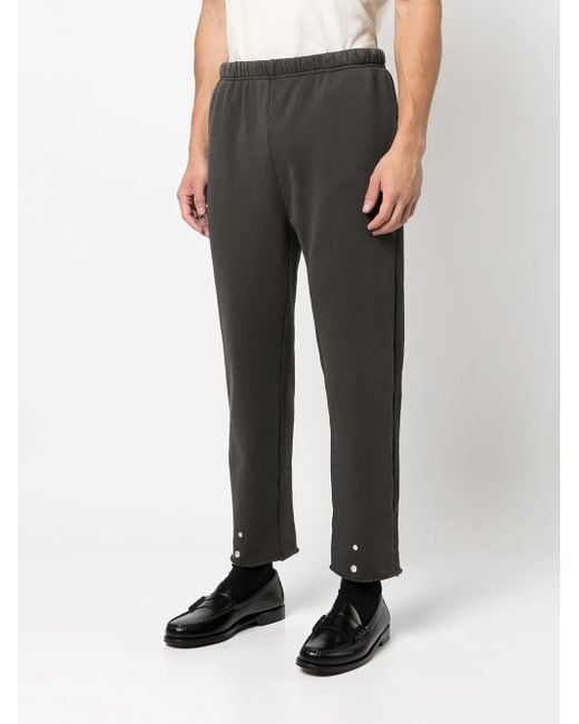 Les Tien Gray Cropped Straight-Leg Joggers
