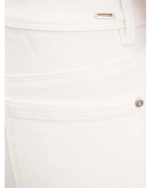 Morgan White Raw-Cut Flared Jeans