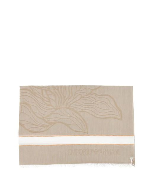 Emporio Armani Natural Floral-Print Scarf